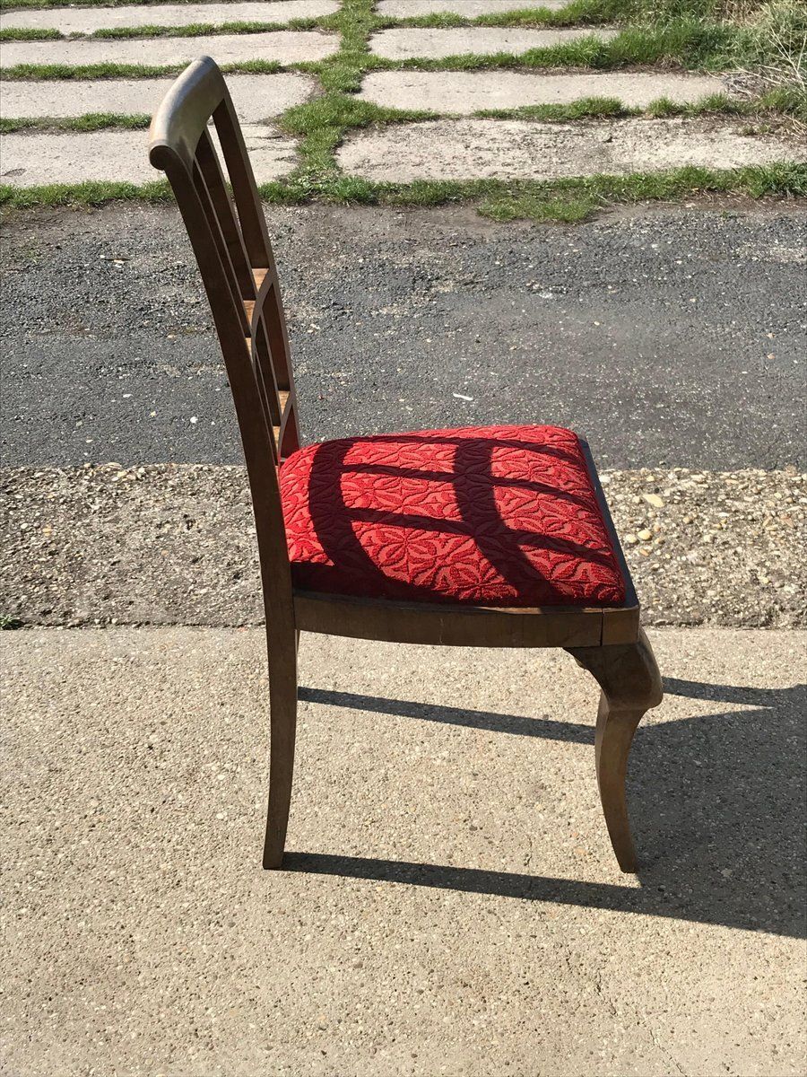 Set Of Art Deco Velvet Dining Chairs, 1930s photo for sale