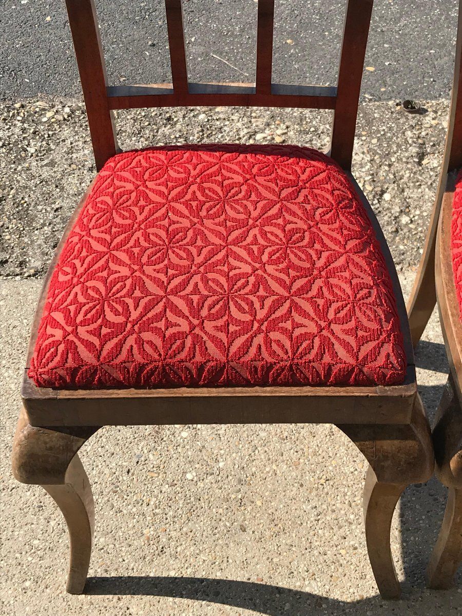 Set Of Art Deco Velvet Dining Chairs, 1930s photo 740.0