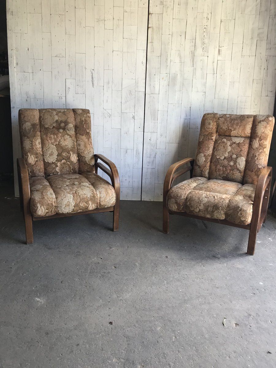 Set Of Vintage Art Deco Armchairs, 1930s photo furniture