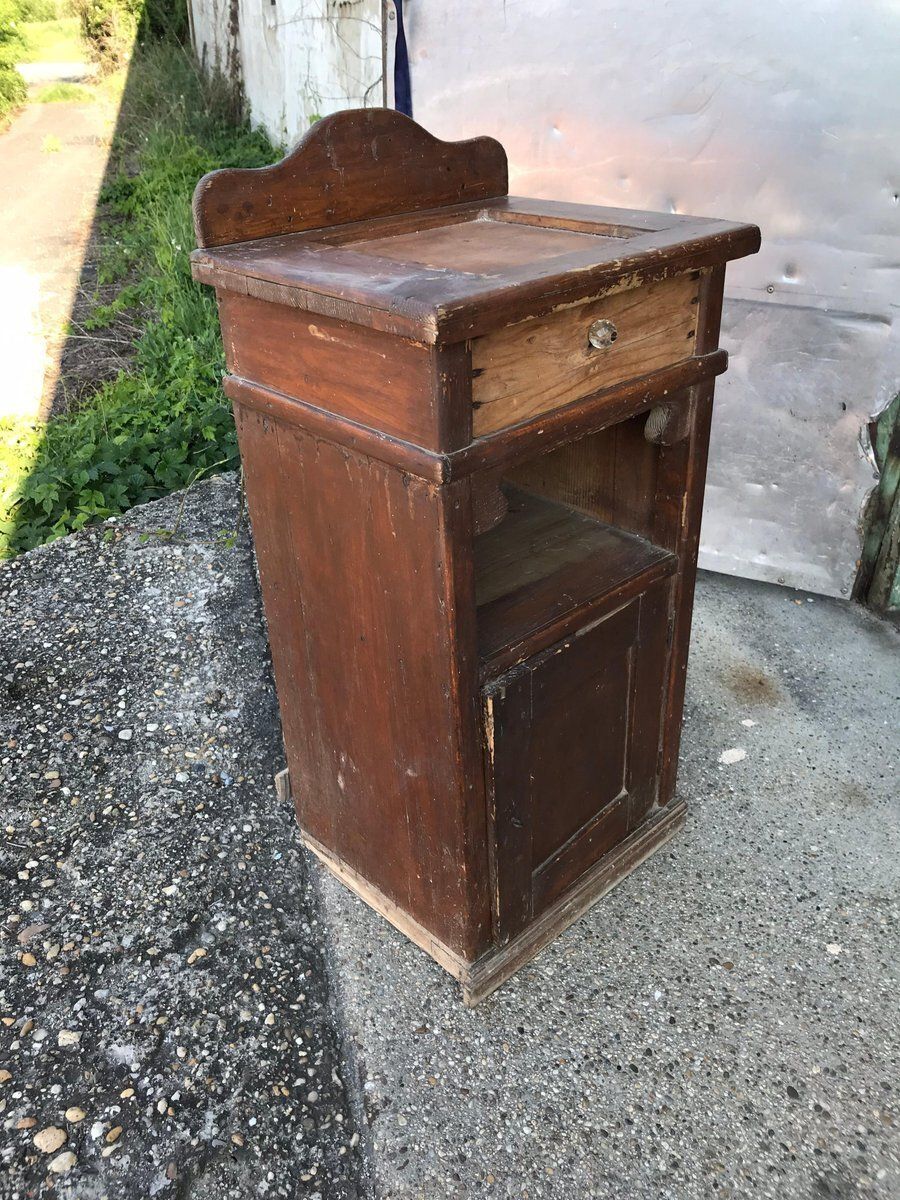 Antique Rustic Pine Nightstand photo furniture