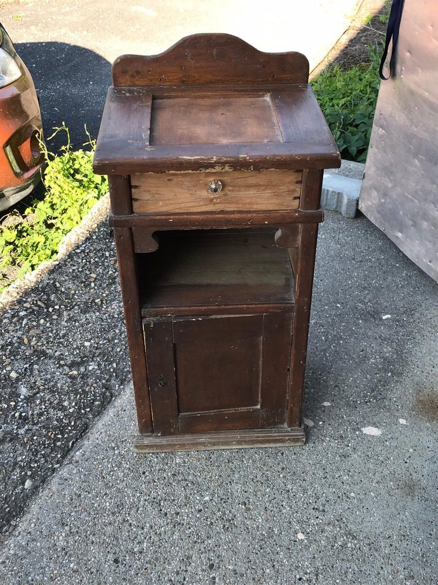 Antique Rustic Pine Nightstand photo Furniture