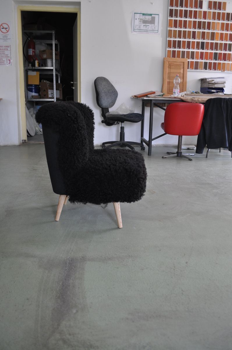 Mid Century Sheepskin Cocktail Chair, 1960s photo Furniture