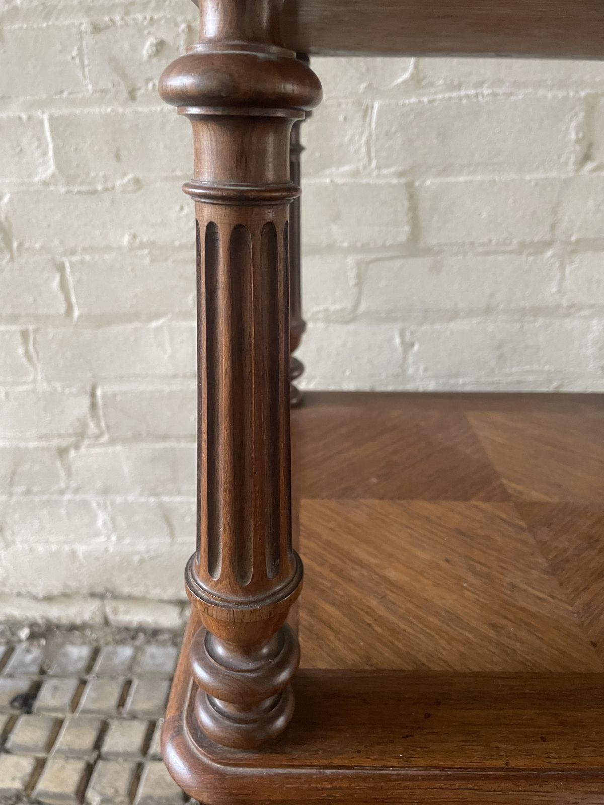 Antique French Walnut And Rouge Marble  Bedside Cabinet photo vinterior