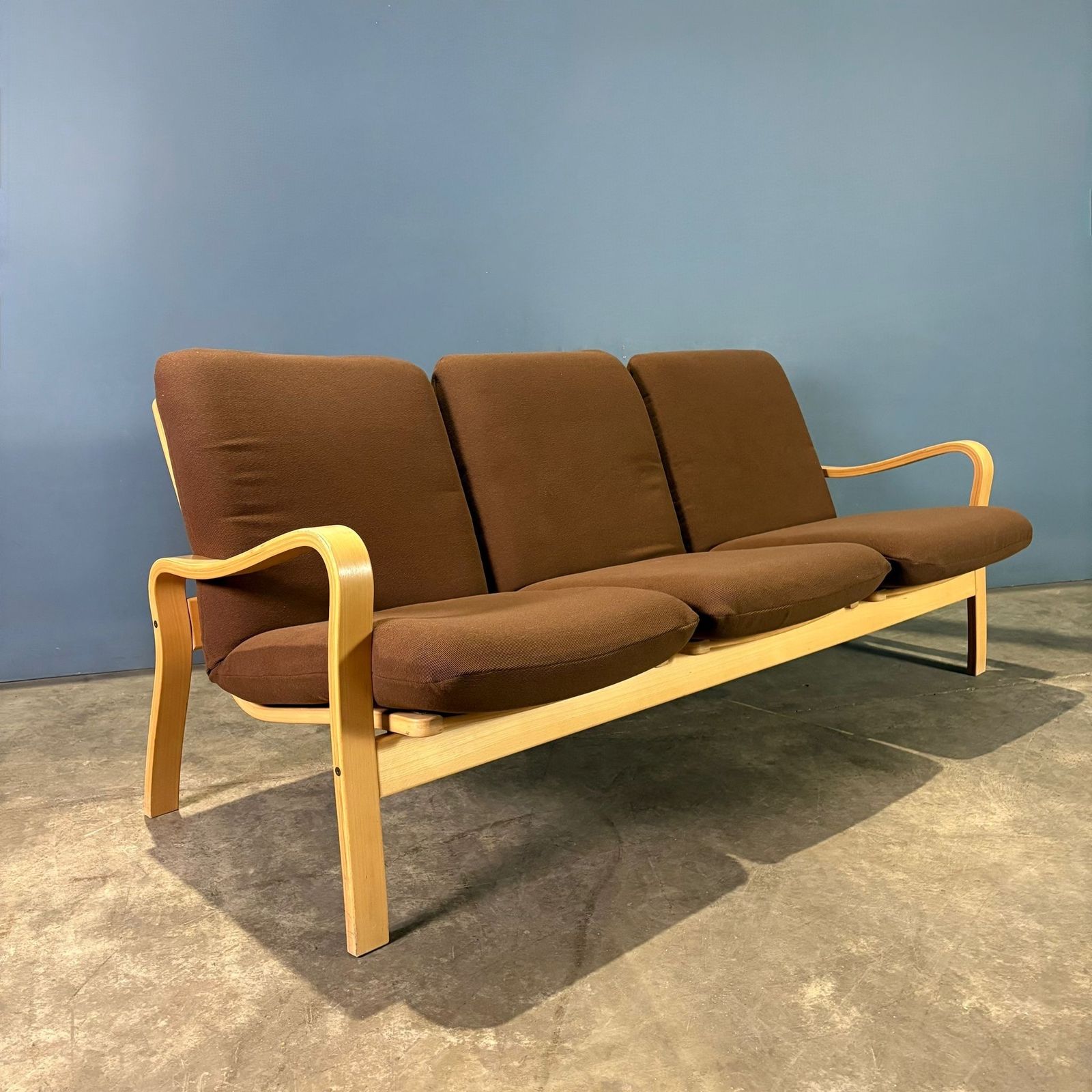 Mid Century Three Seater Brown Sofa By Yngve Ekström For Swedese Retro Mcm photo Furniture