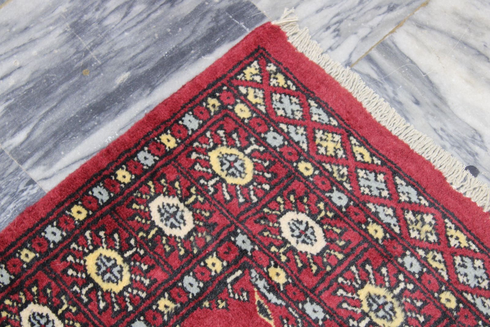 2x5 Red Afghan Bokhara Geometric Area Rug photo Textiles