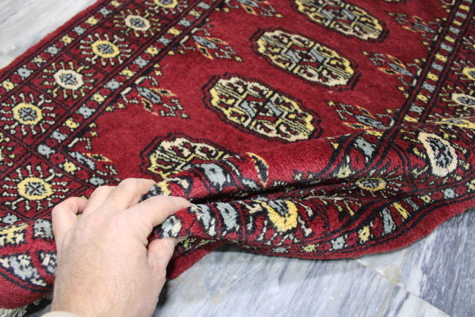 photo furniture 2x5 Red Afghan Bokhara Geometric Area Rug