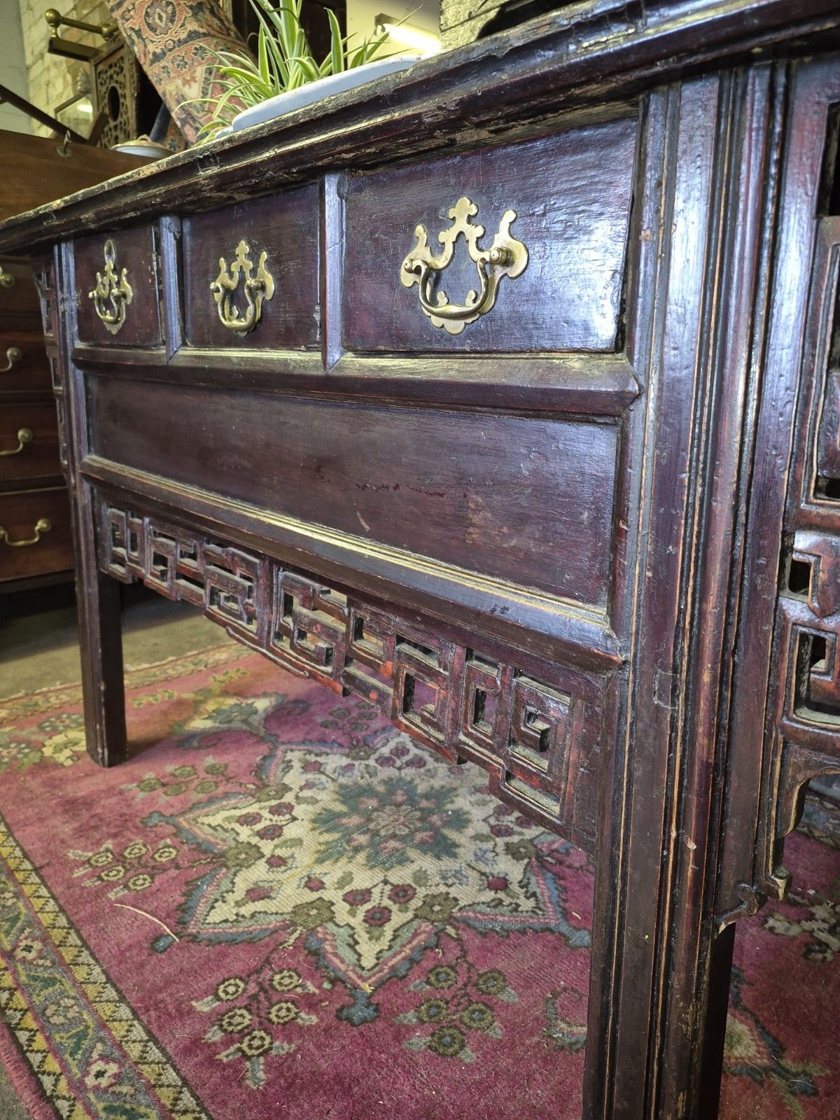 An Incredible Early 19th Century Provincial Chinese Hardwood Altar Console Table photo vinterior