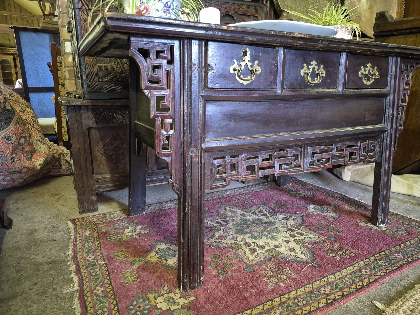 An Incredible Early 19th Century Provincial Chinese Hardwood Altar Console Table