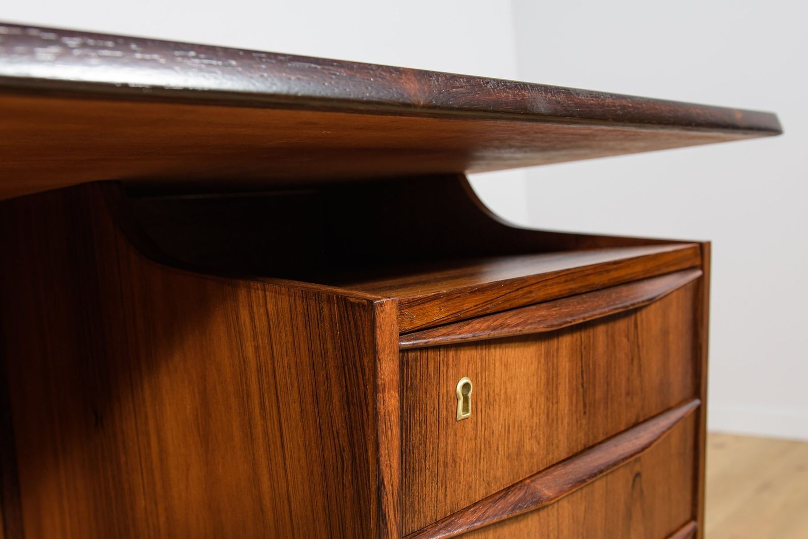 photo buy Mid Century Modern Freestanding Rosewood Desk, Denmark, 1960s