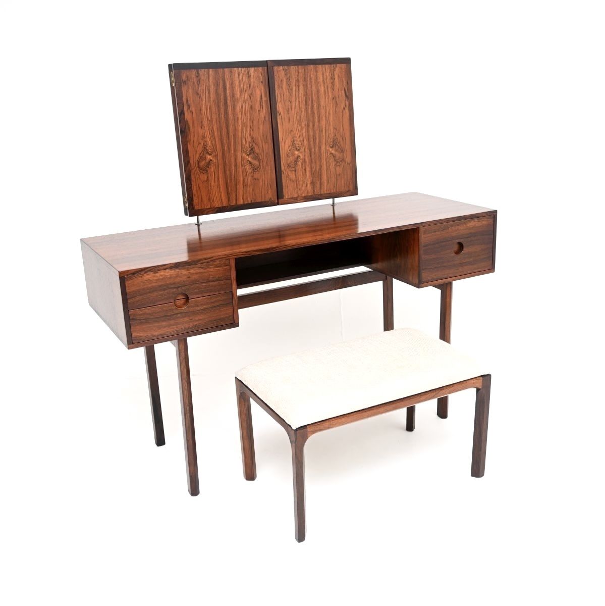 Danish Vintage Rosewood Dressing Table And Stool By Kai Kristiansen For Aksel Kjersgaard photo furniture