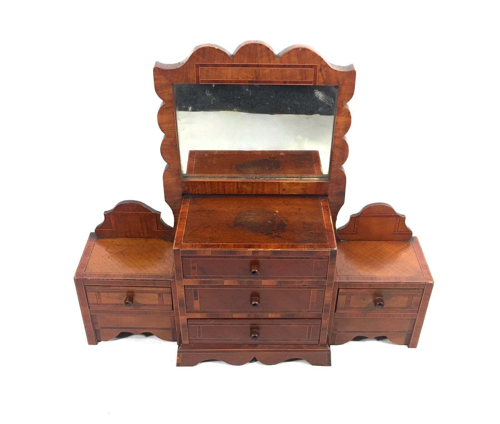 photo furniture Antique Apprentice Furniture Tabletop Cabinet Drawers & Mirror Jewellery Box