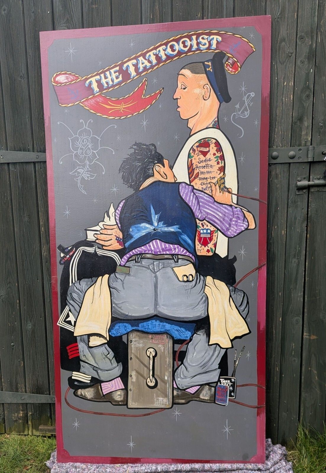 Vintage Huge Tattooist For Sailer Hand Painted Sign   Delivery Available 0268. photo buy