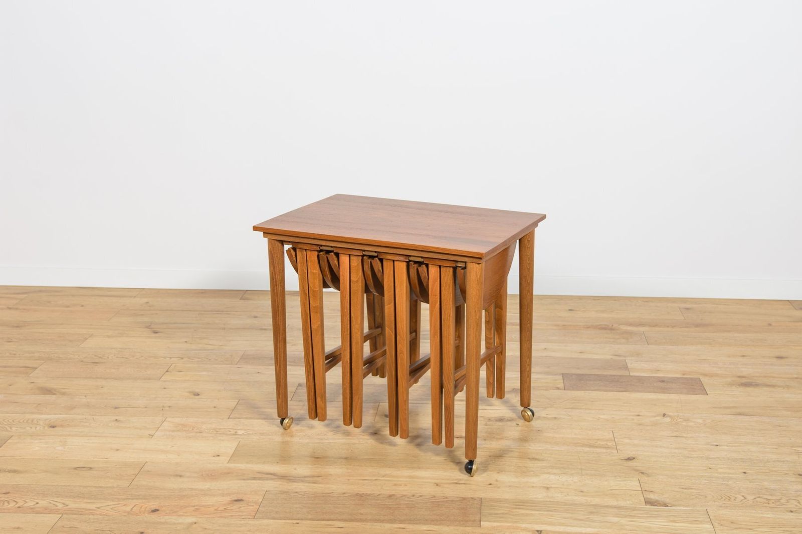 Mid Century Modern Danish Nesting Tables By Poul Hundevad For Novy Domov, Czechoslovakia, 1960s, Set Of 5 photo for sale