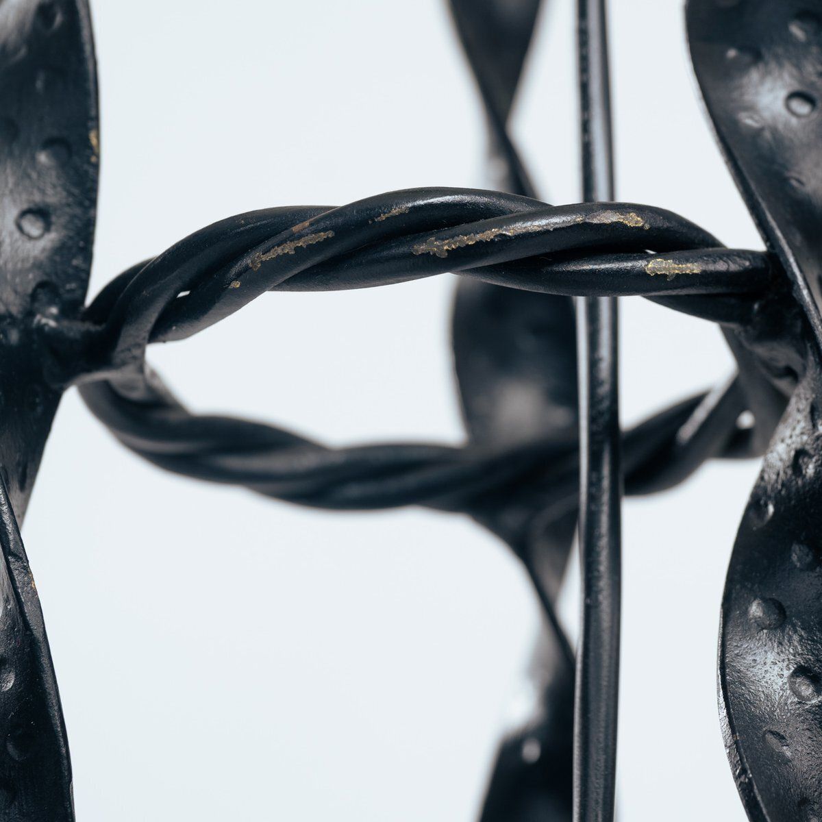 Art Deco Floor Lamp In Wrought Iron And Glass photo 1438.0