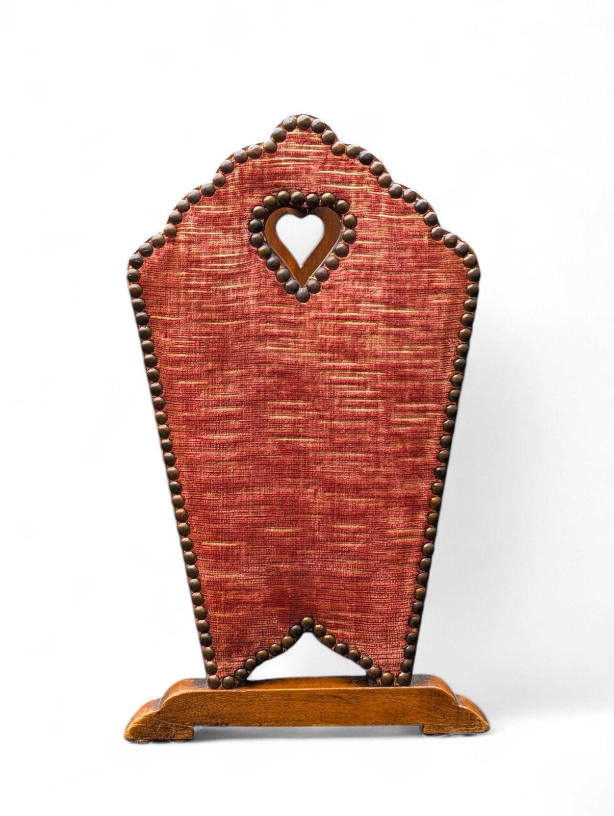 English Arts & Crafts Magazine Rack With Leather Panels And Heart Cutouts photo 150.0