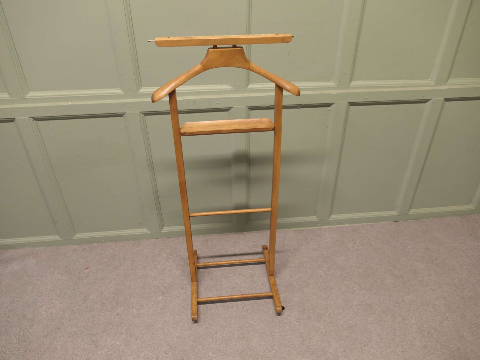 Good Sturdy Art Deco Gentleman’s Floor Standing Valet Or Suit Hanger A Very Useful Piece