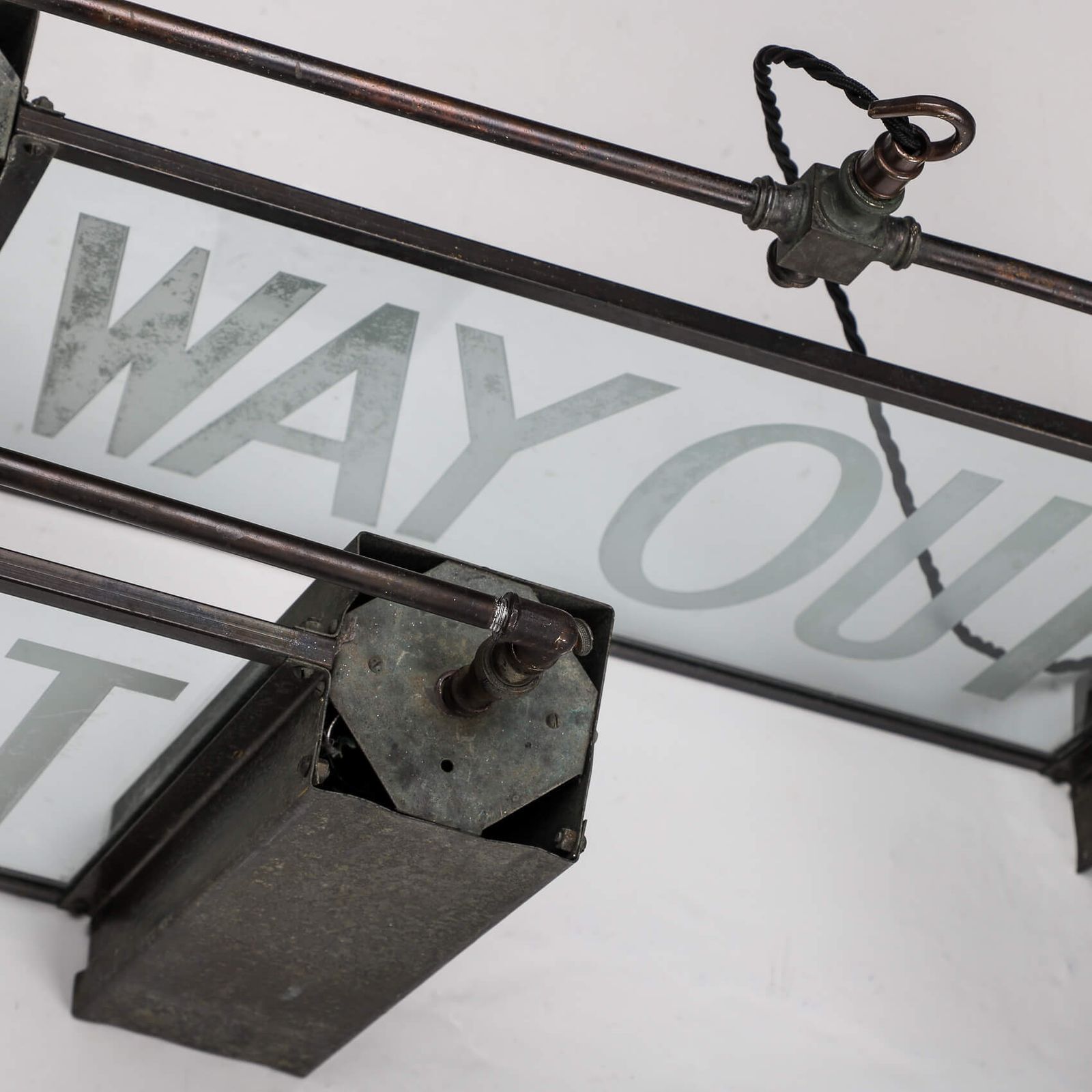 Antique ‘Way Out’ Gas Light Sign photo vinterior