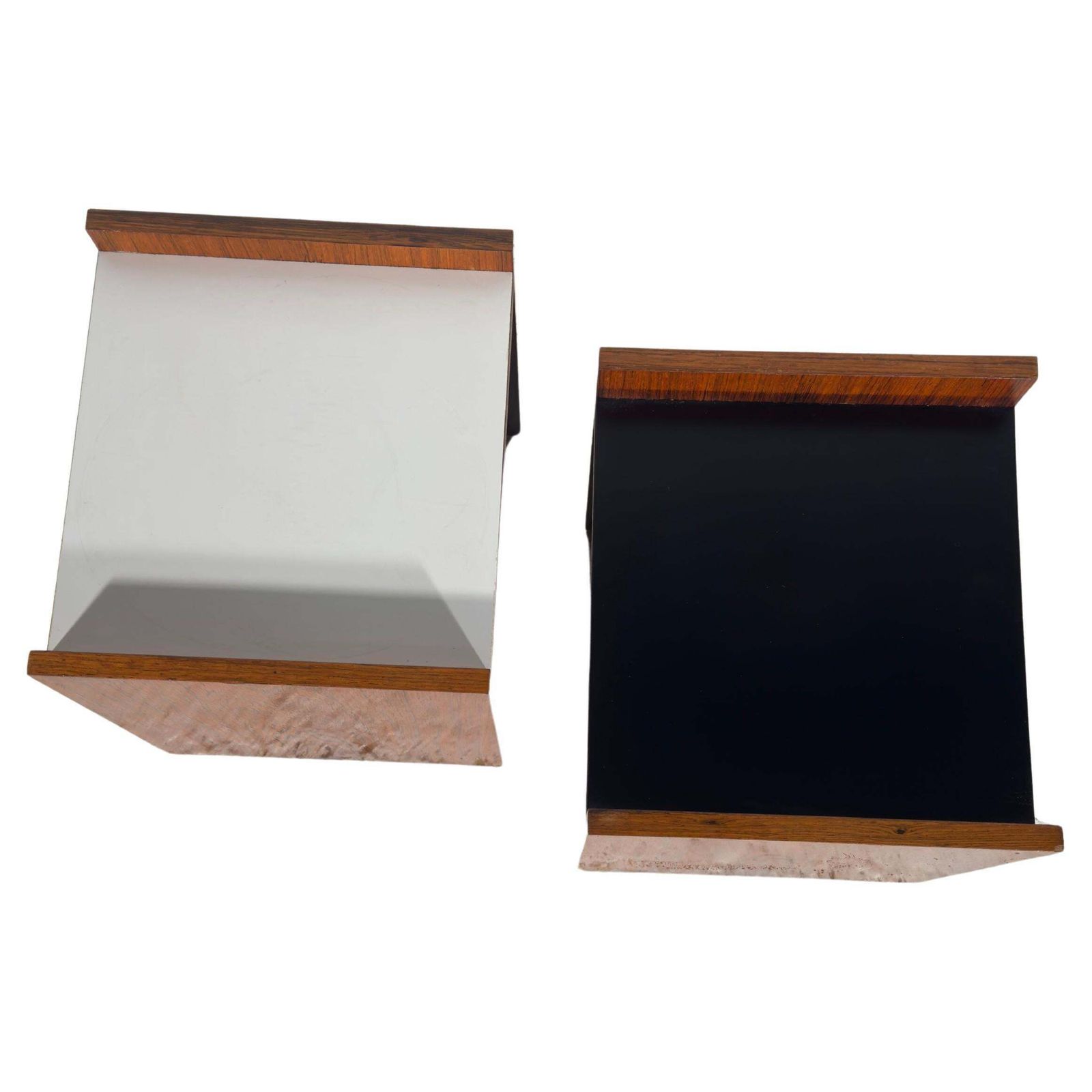 Alfred Hendrickx Set Of Two Night Of Side Tables With Black And White Top photo Furniture