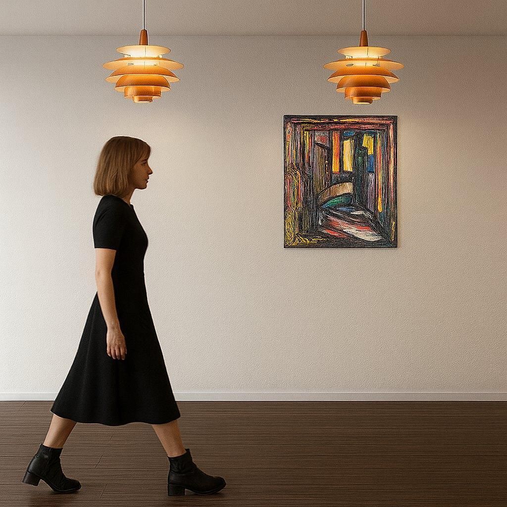 Tord Petter Berlin, Swedish Artist. Oil On Canvas. Abstract Composition. photo vinterior