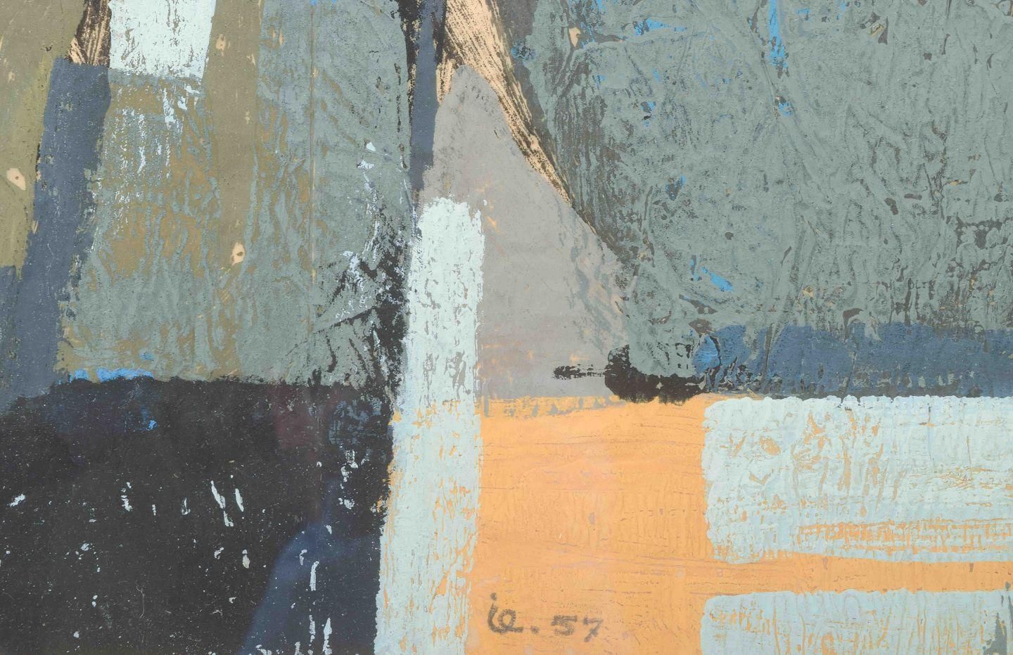 Unknown Scandinavian Artist. Abstract Composition. Mixed Media On Paper. photo Art