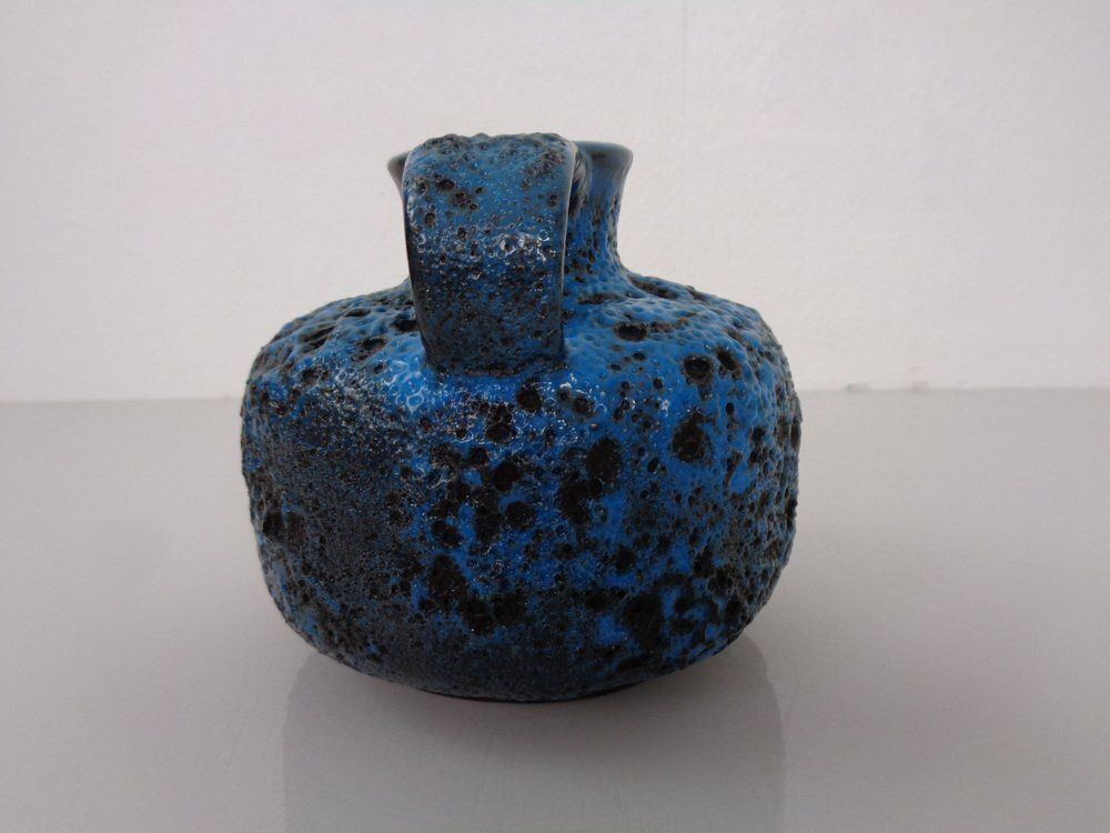 Turquoise Lava Ceramic Vase From Gräflich Ortenburg, Germany, 1960s photo vintage