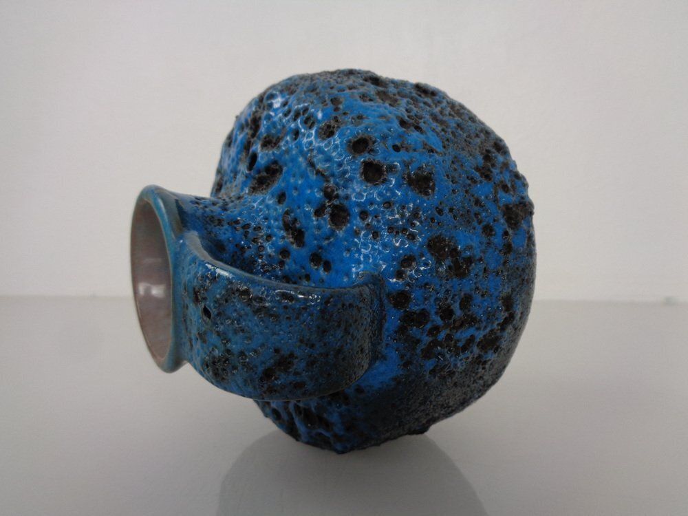 Home Decor Turquoise Lava Ceramic Vase From Gräflich Ortenburg, Germany, 1960s photo