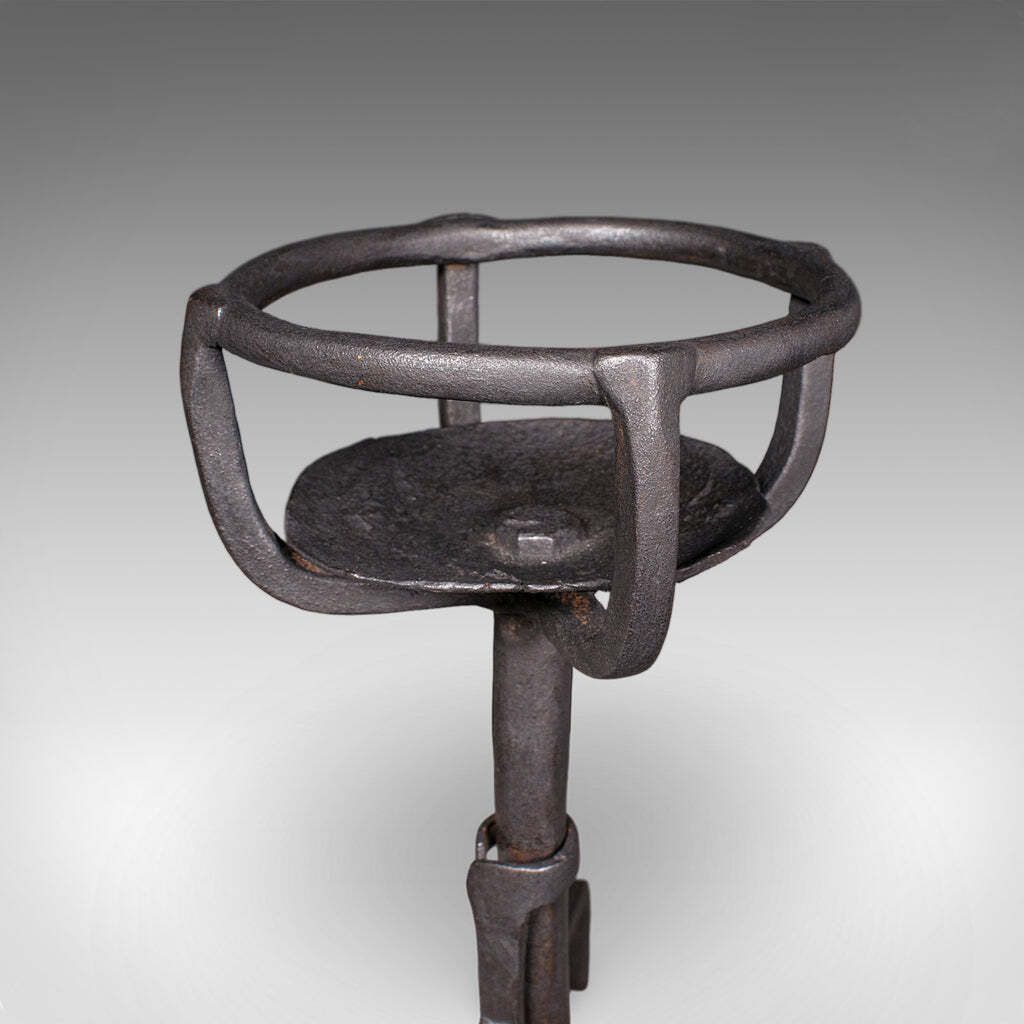 photo for sale Antique Fireplace Set English Cast Iron Fire Basket Mulling Andiron Georgian
