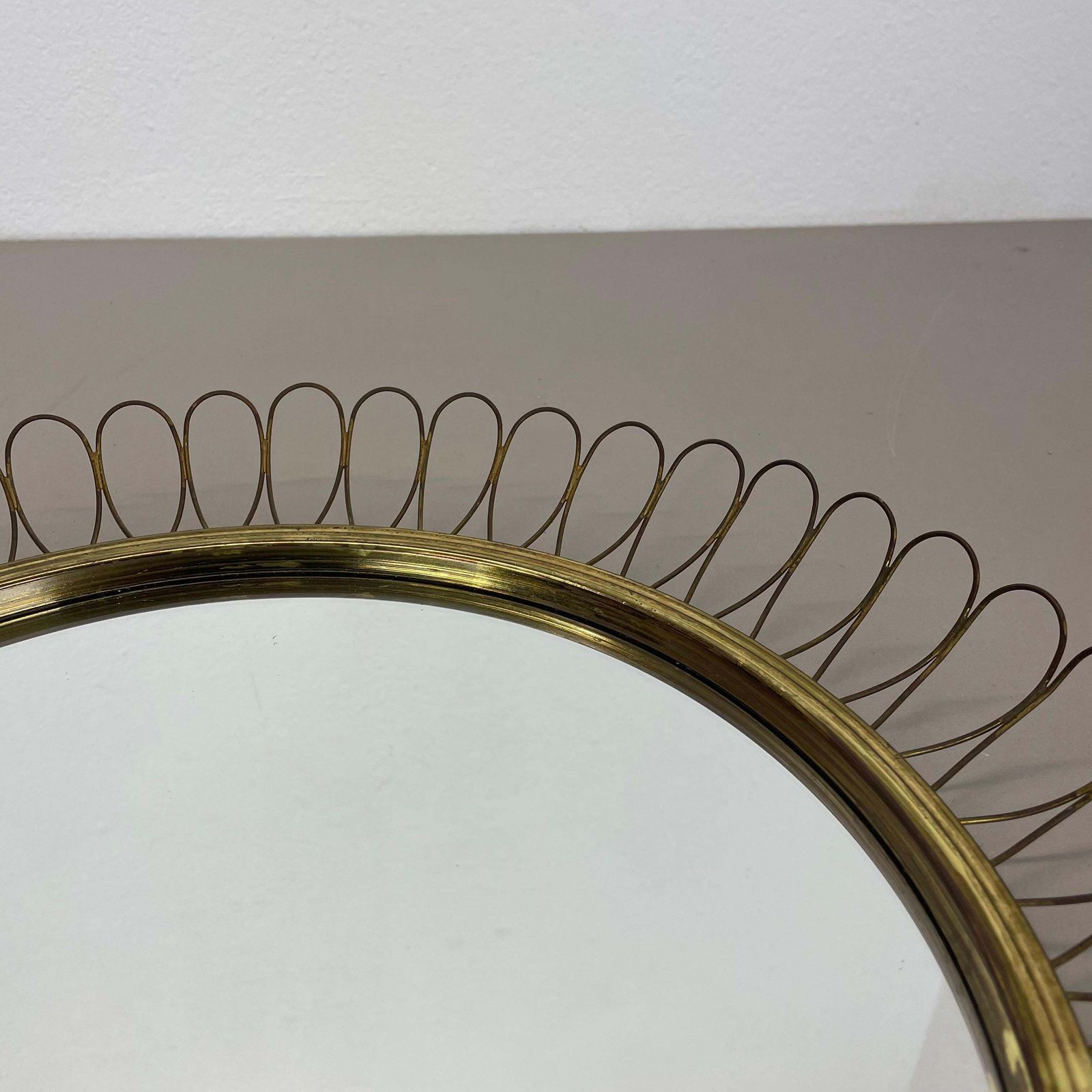 photo vinterior Brass Metal Round Mirror By Josef Frank For Svenskt Tenn Attrib., Sweden, 1960s