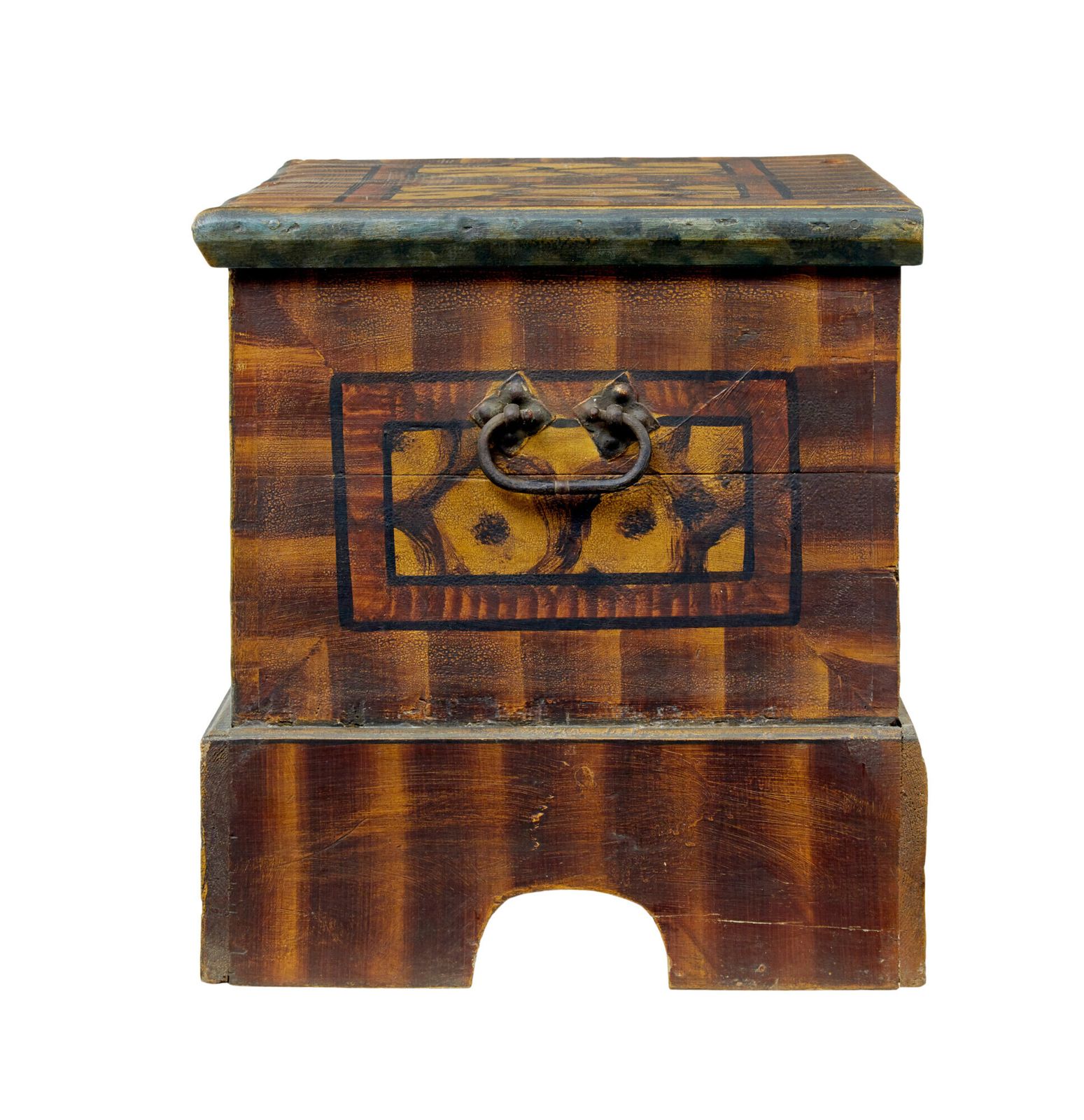 19th Century Alpine Region Hand Painted Marriage Chest photo Furniture