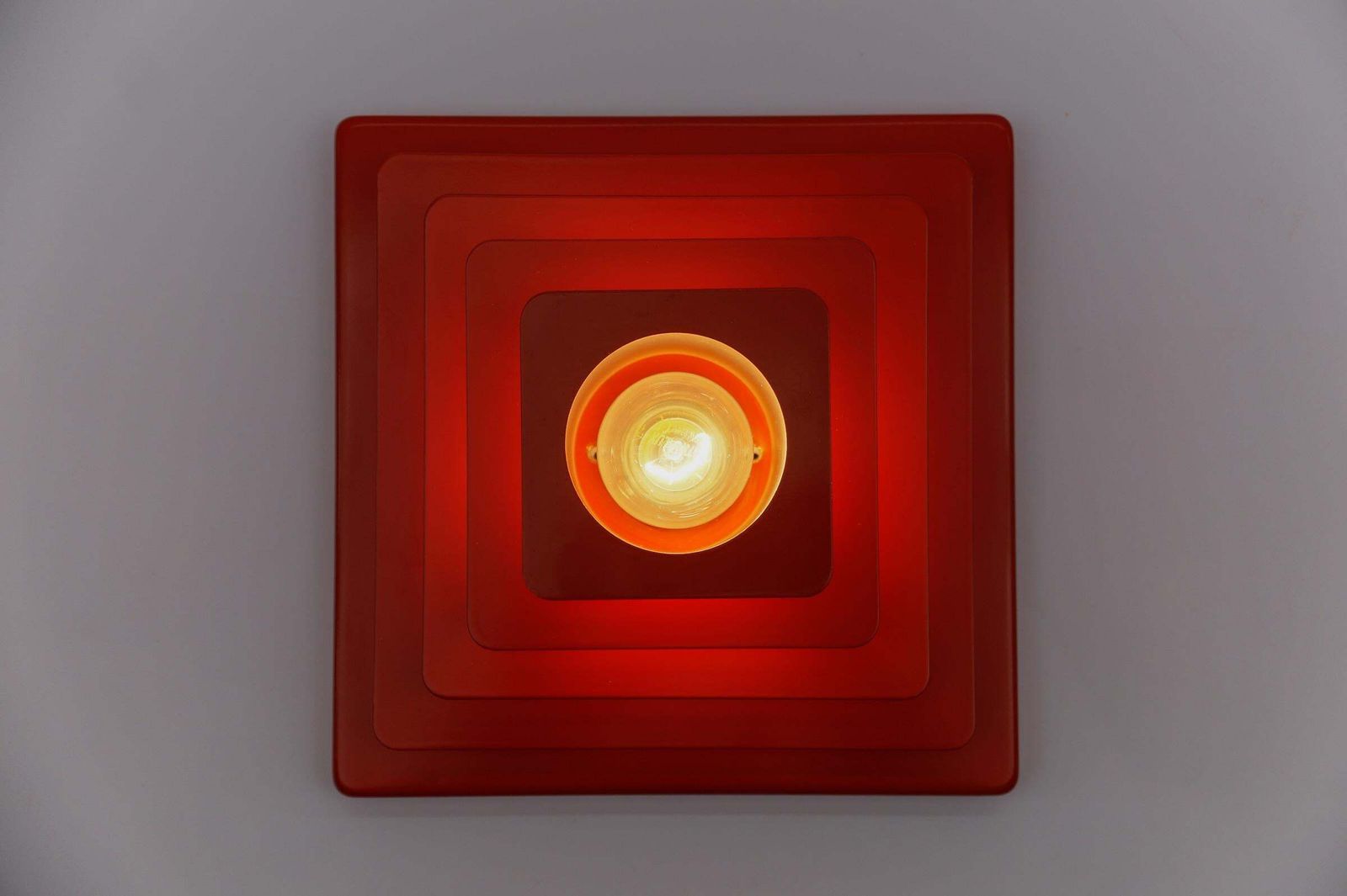 photo furniture Stunning Space Age Lamp In Pyramid Shape Made Of Metal And Glass, 1960s