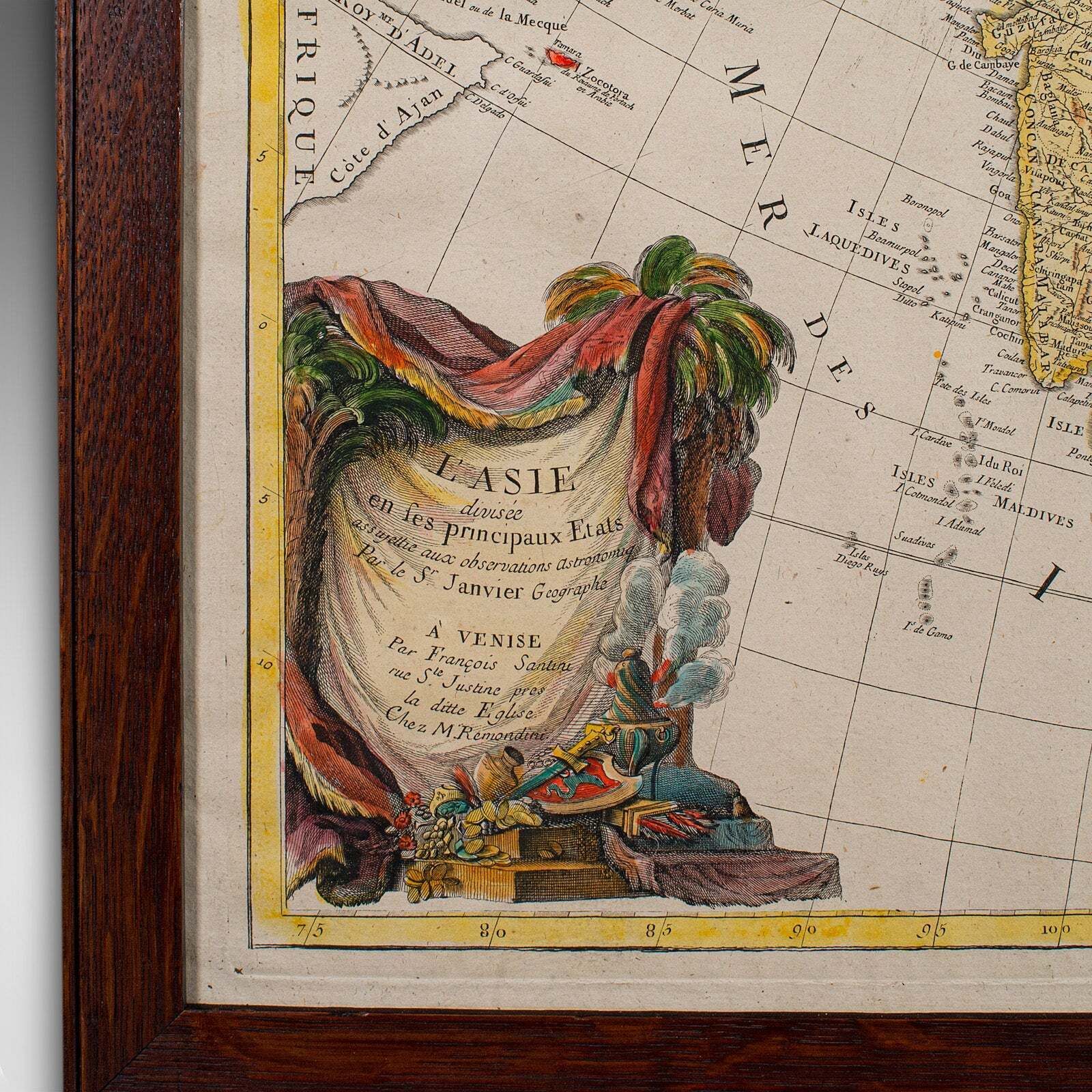 Antique Map Of Asia, French, Framed, Atlas, Continental Cartography, Georgian photo 811.0