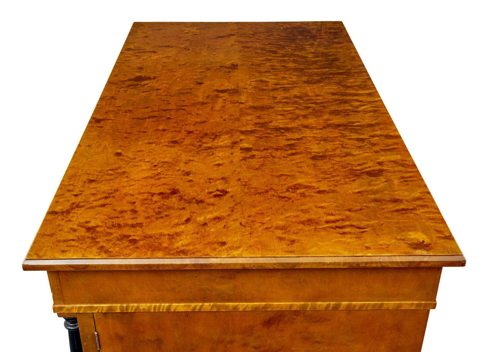 Swedish Early 20th Century Empire Revival Birch Pedestal Desk photo for sale