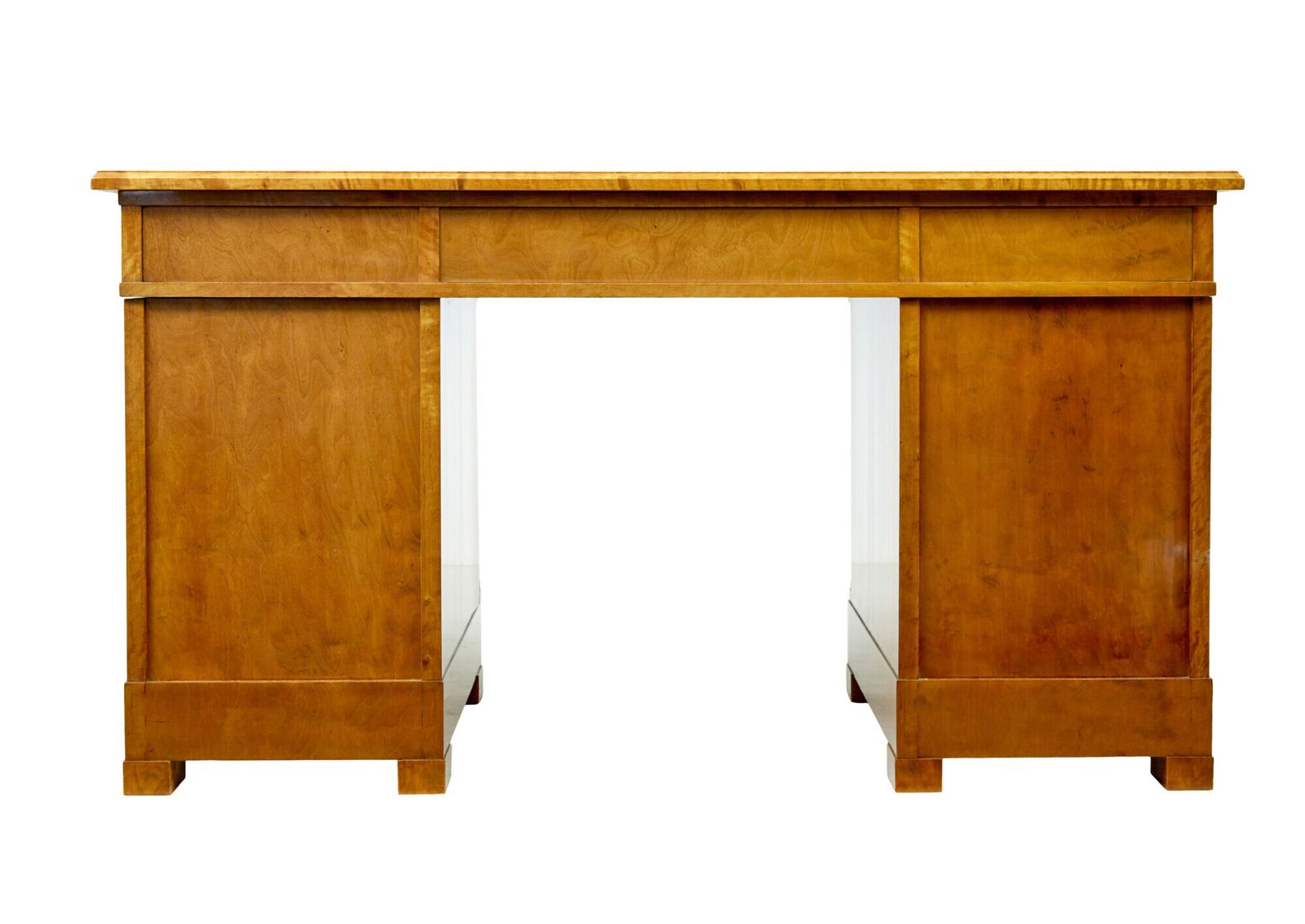 photo furniture Swedish Early 20th Century Empire Revival Birch Pedestal Desk