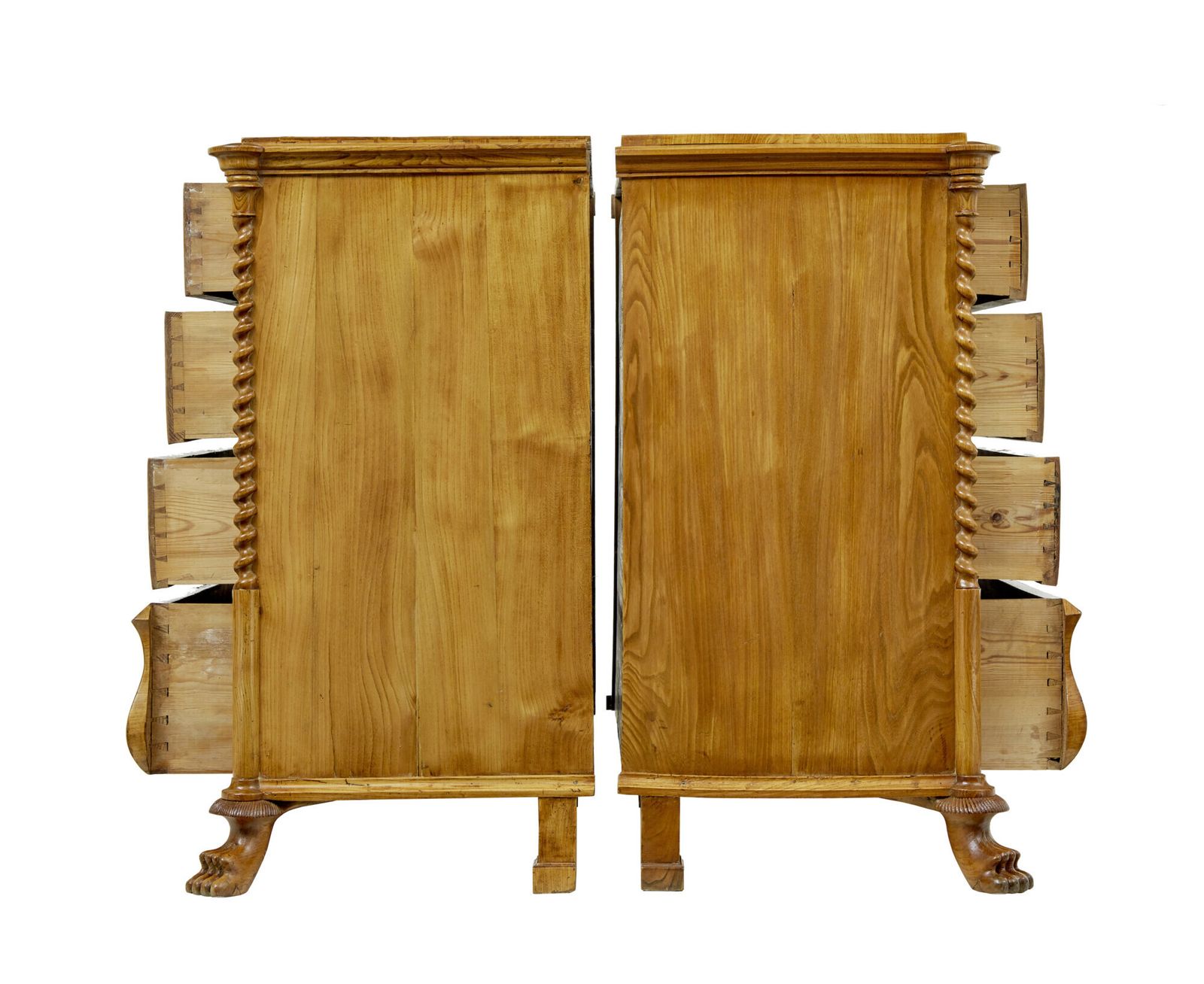7315.0 Pair Of Mid 19th Century Swedish Carved Elm Chest Of Drawers photo