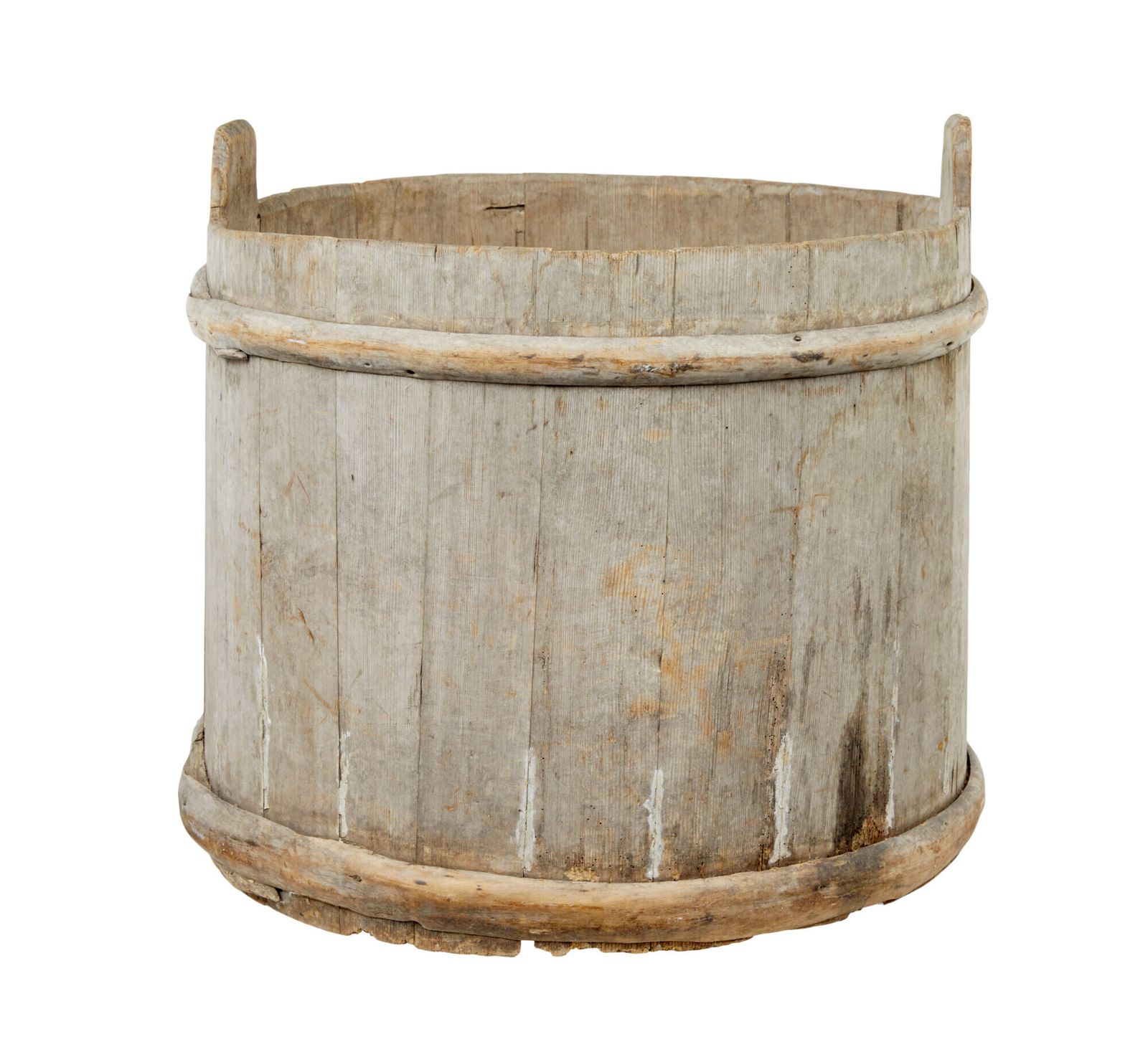 Large 19th Century Scandinavian Pine Storage Barrel photo vintage