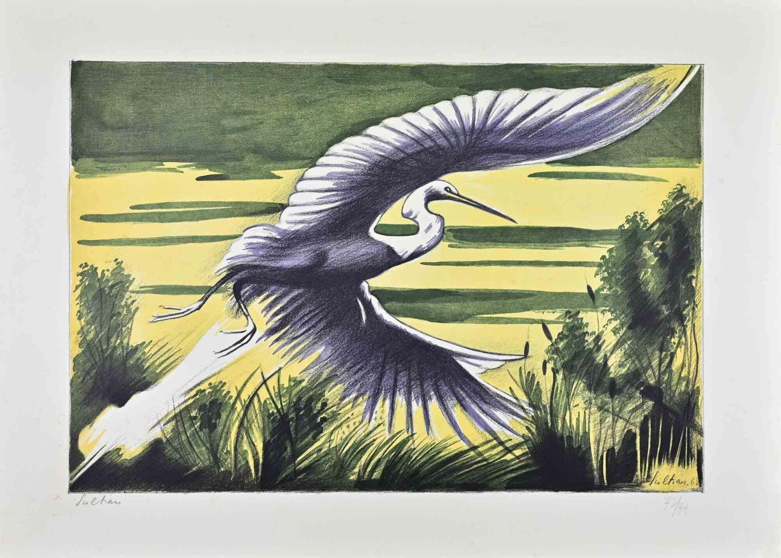 Gregorio Sciltian Heron   Lithograph By Gregorio Sciltian   1968 1968