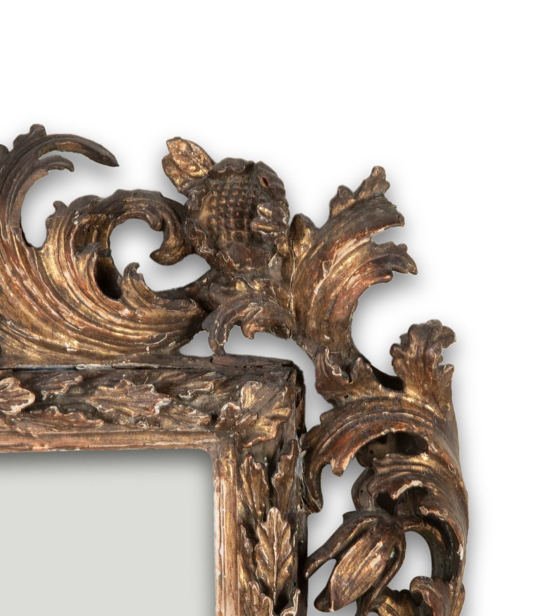 18th Century Italian Gilded Carved Wood Mirror photo for sale