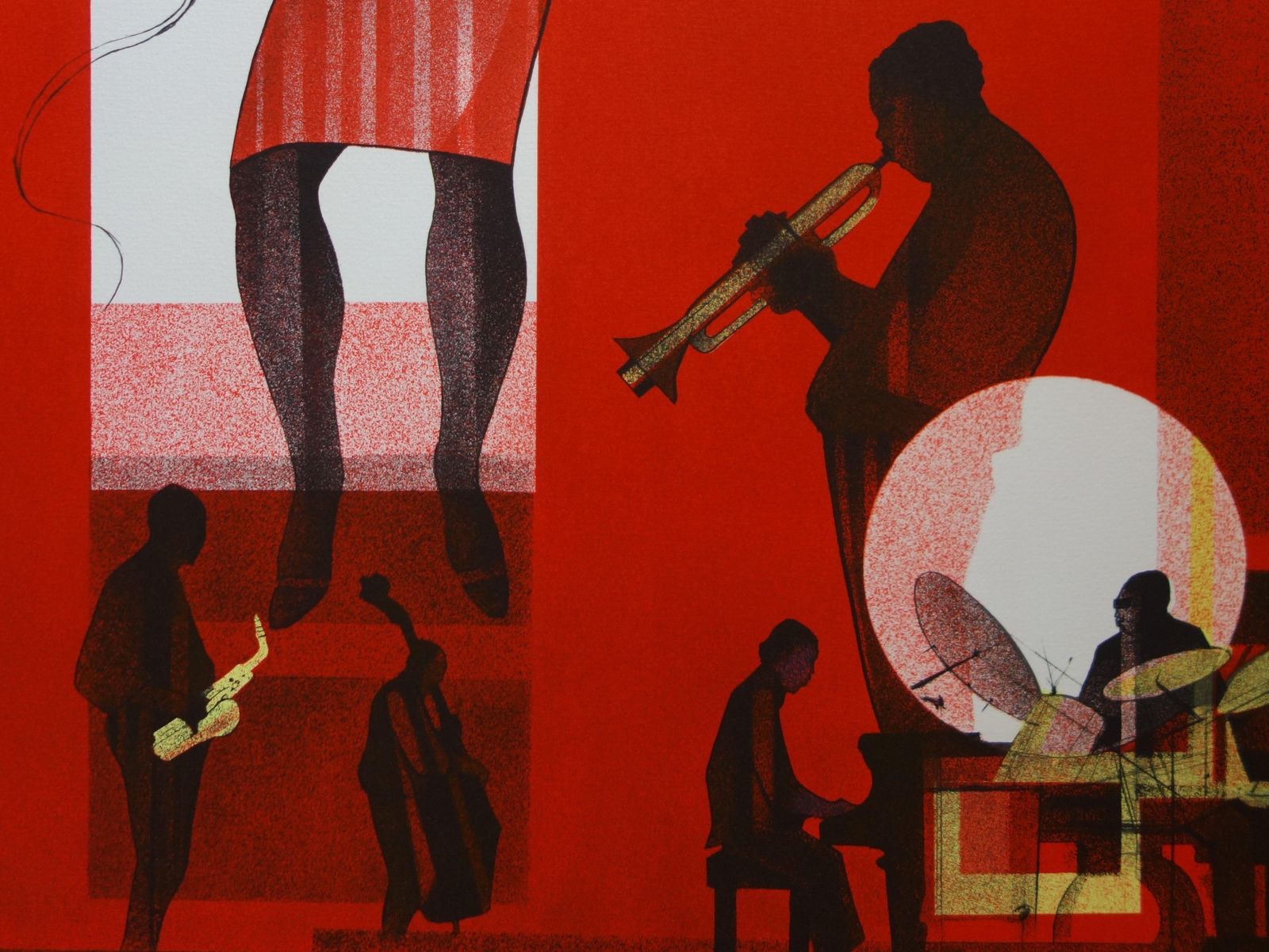 Sacha Chimkevitch Jazz : Hot Swing   Original Handsigned Lithograph photo Art