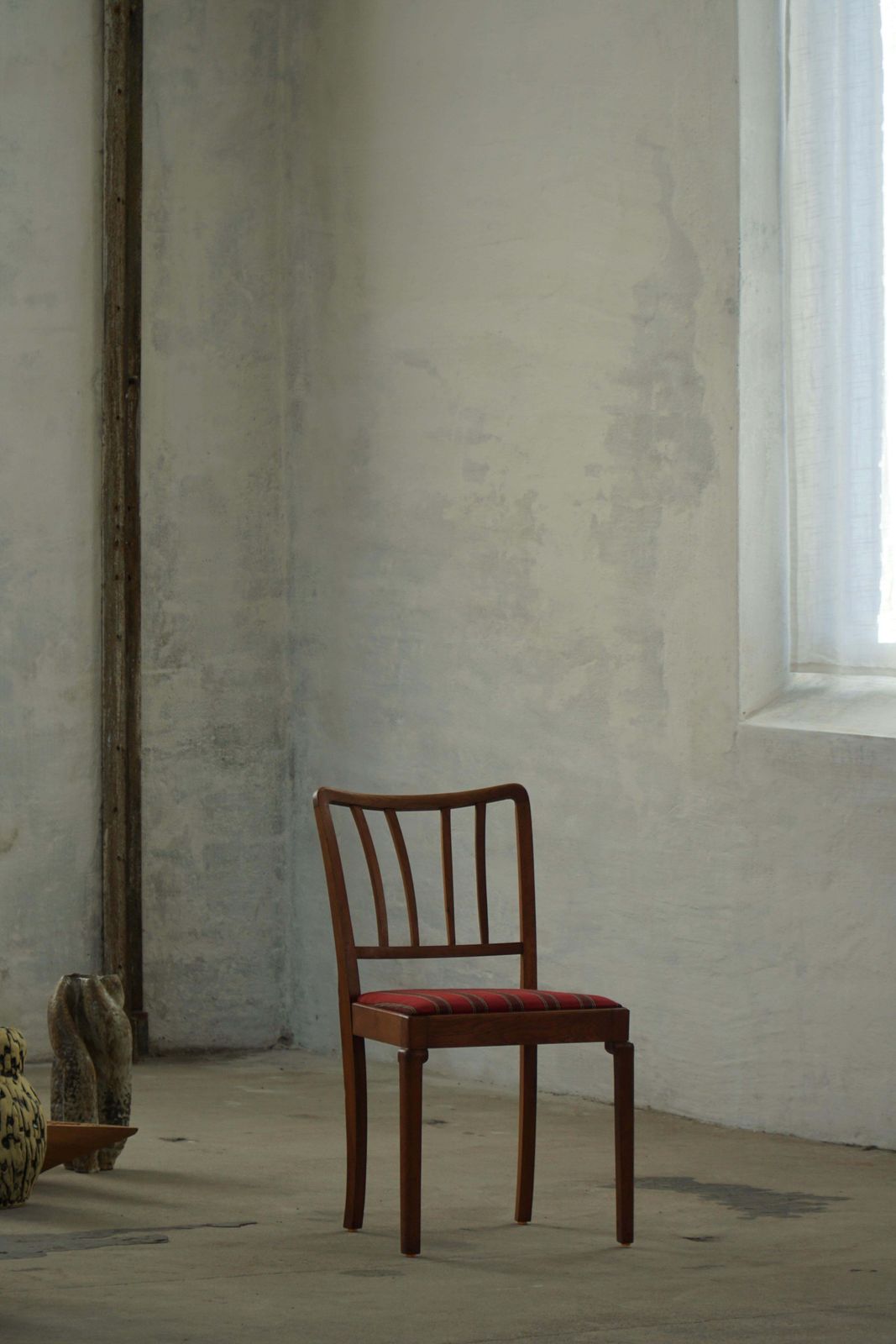 Set Of 6 Classic Danish Modern Dining Chairs, Oak & Upholstered Seats, 1950s photo vinterior