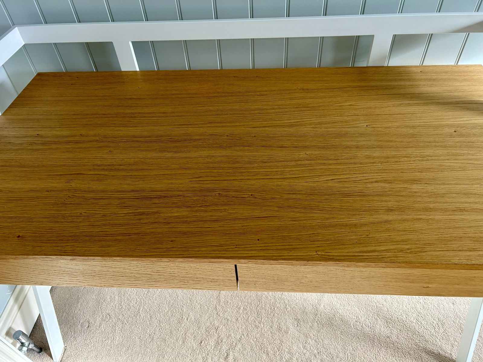700.0 Bontempi Zac Desk Oak And White Painted Metal Contemporary photo