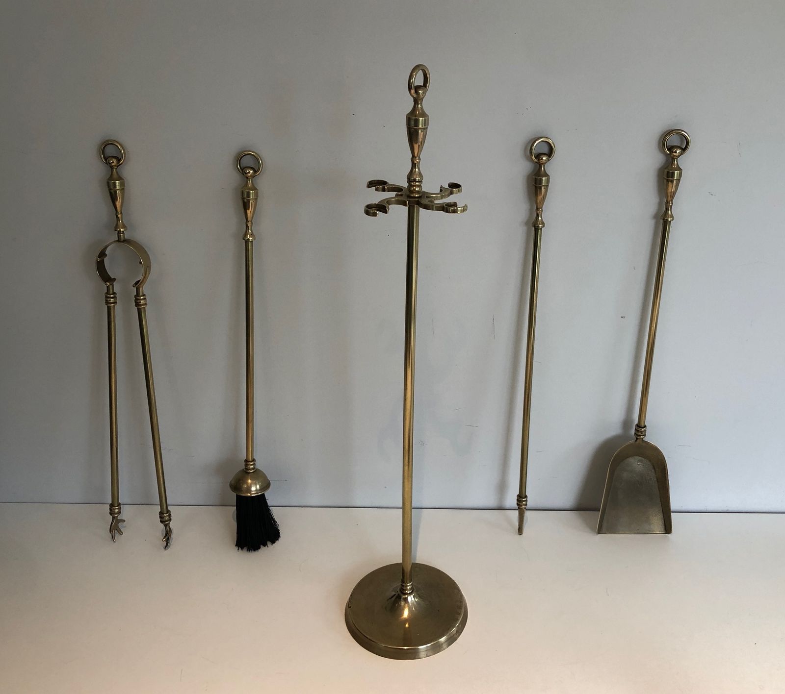 Brass Fire Kit, 1970s, Vintage photo furniture