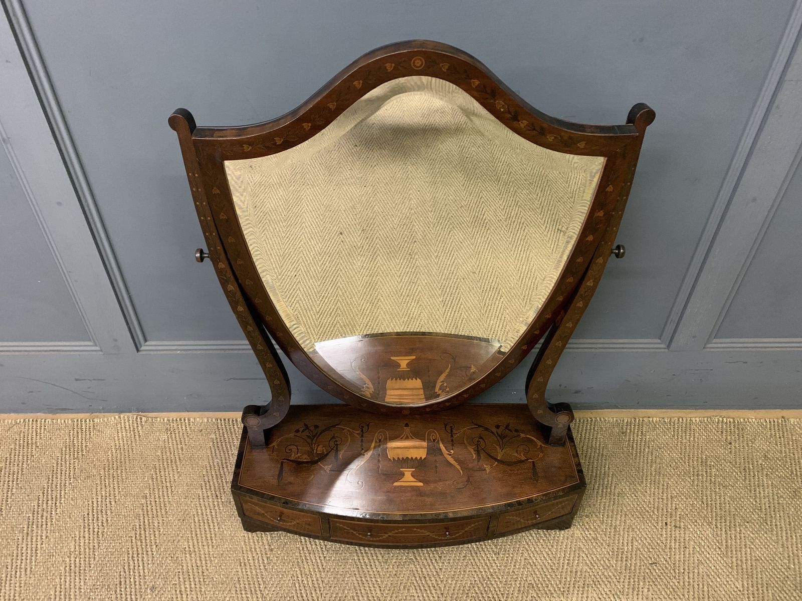 Large Scale Georgian Inlaid Toilet Mirror photo furniture