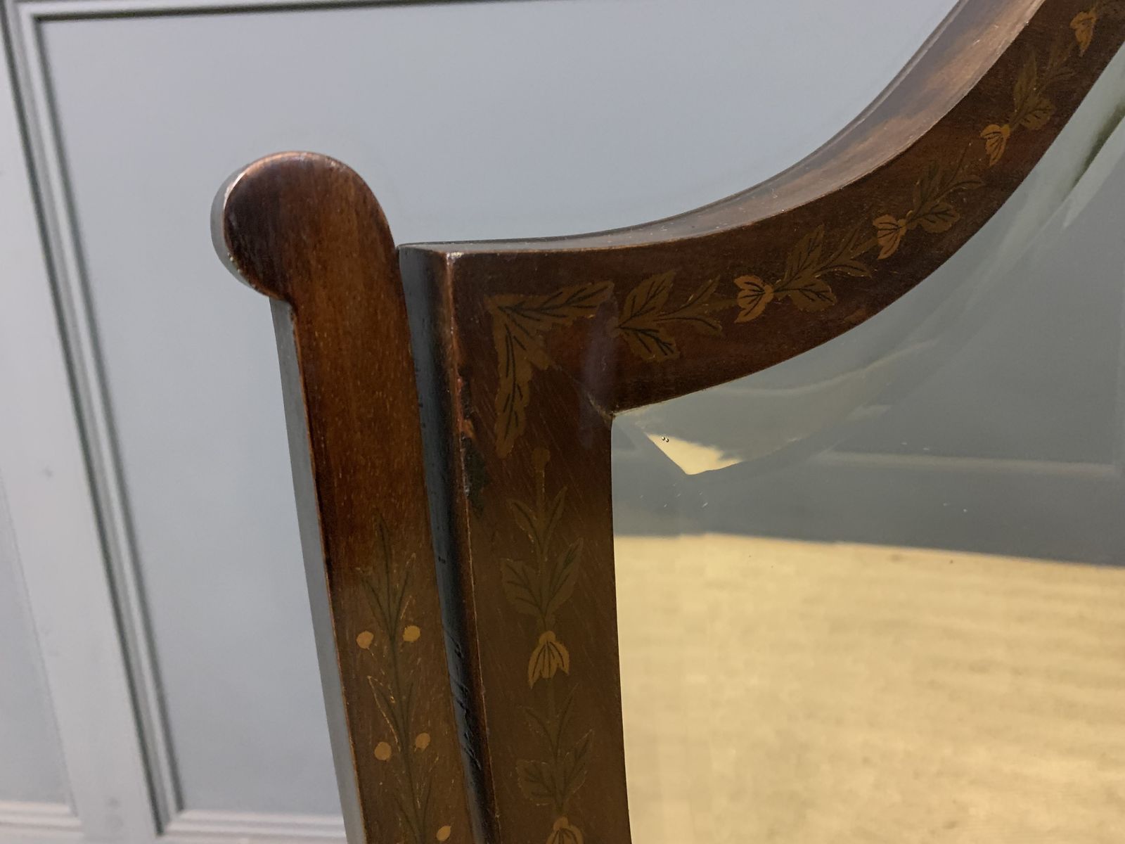 Large Scale Georgian Inlaid Toilet Mirror photo vintage