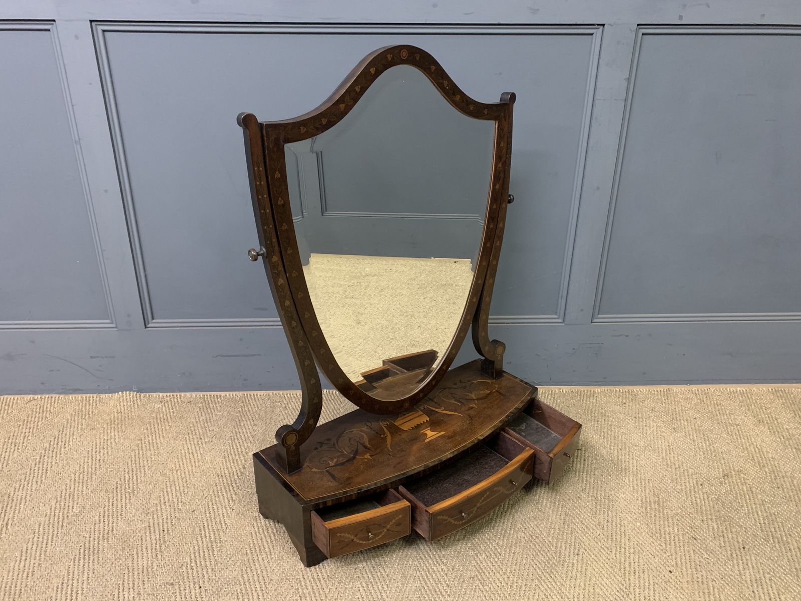 photo for sale Large Scale Georgian Inlaid Toilet Mirror