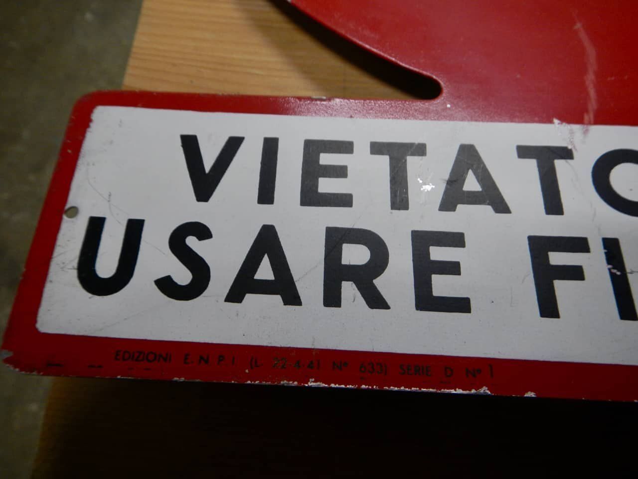 Sign Prohibiting The Use Of Open Flames, 1950 photo furniture