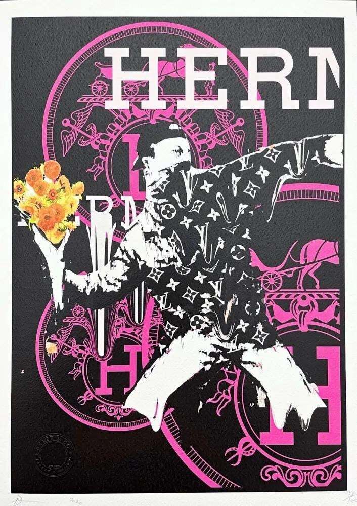 Death Nyc   Banksy Flower Thrower And Hermes   Limited Edition With Certificate