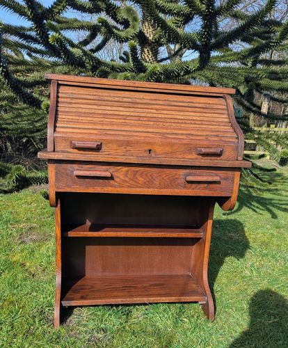 Swedish Roll Top Mid Century Oak Desk Delivery Available 0028. photo for sale