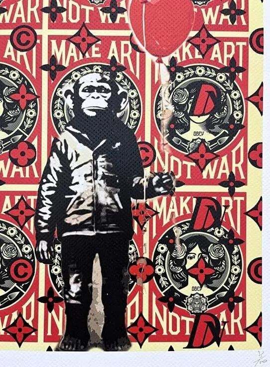 Death Nyc   Banksy Chimpanzee And Obey   Limited Edition With Certificate photo for sale