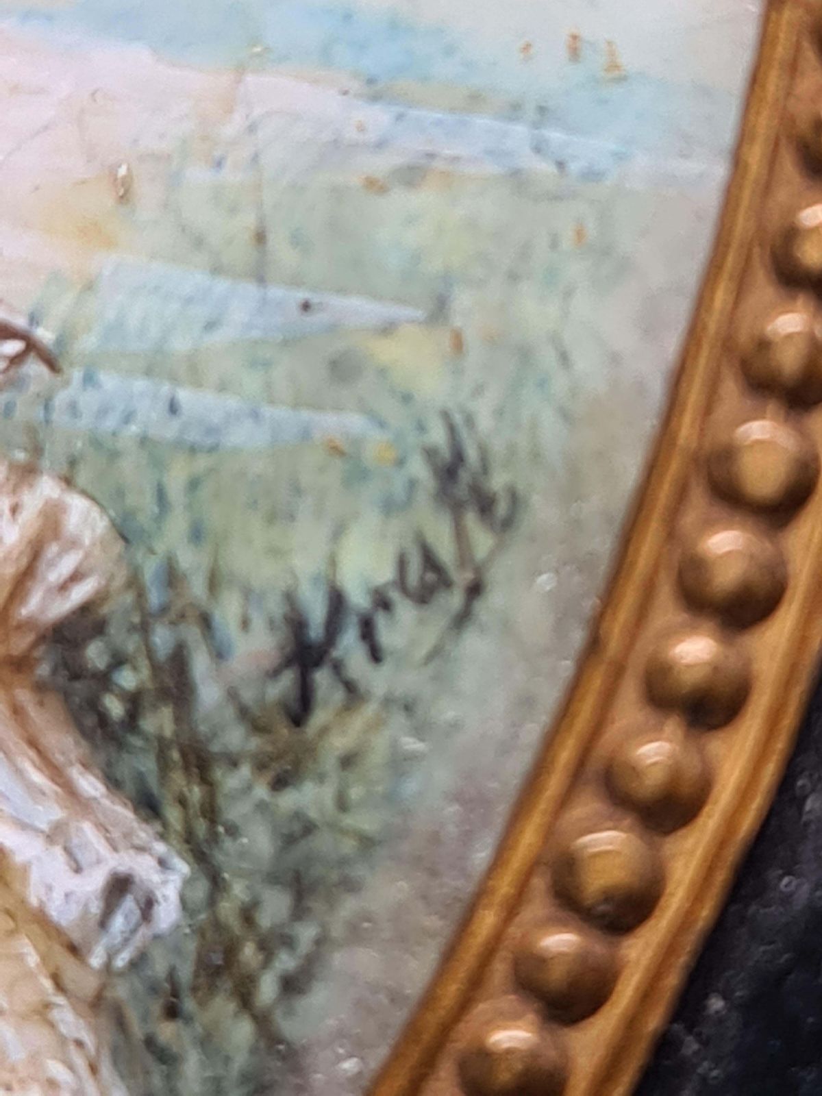 Friedrich August Von Kaulbach, Miniature Portrait Of 18th Century Lady, Gouache, Belle Epoque, Signed photo Art