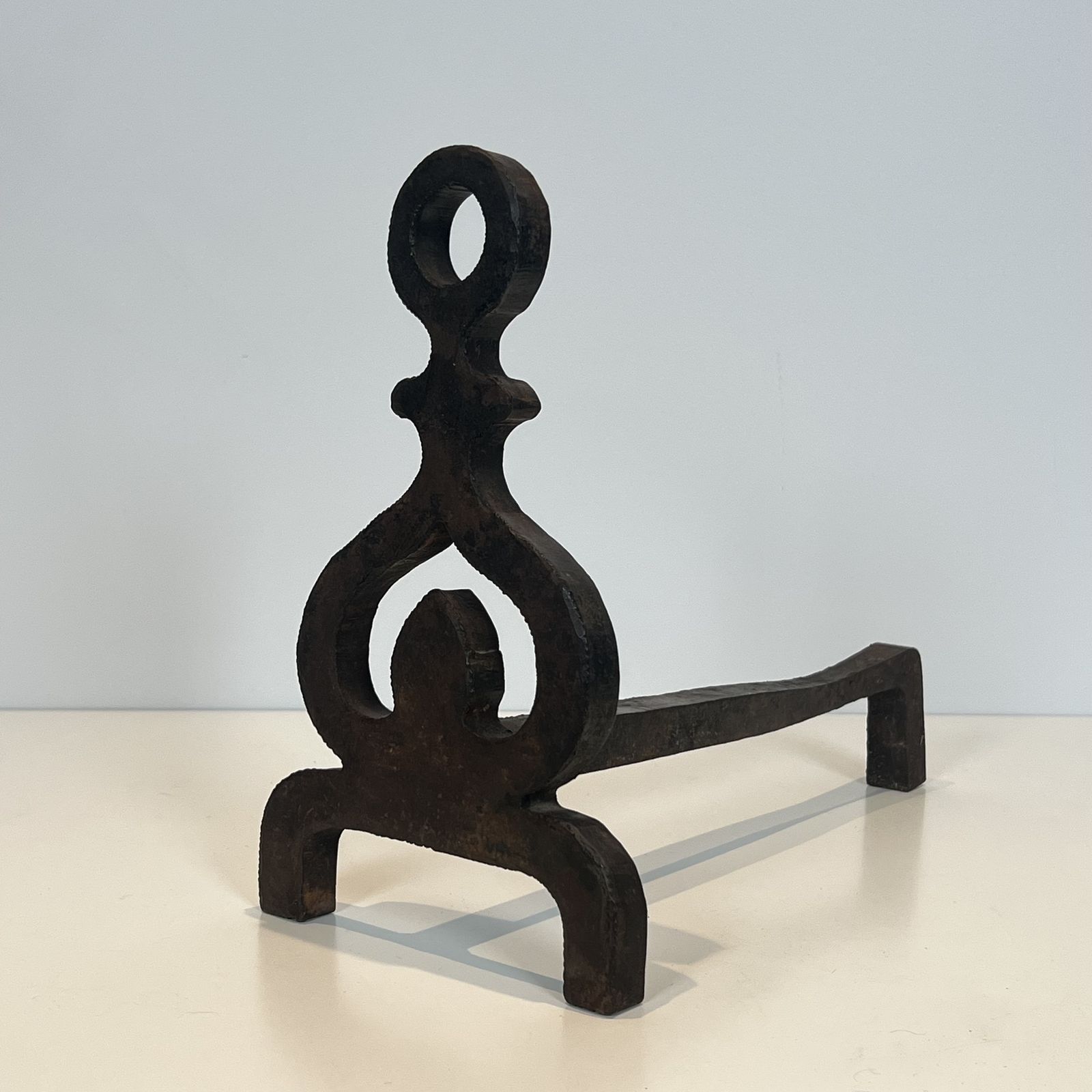 Pair Of Modernist Wrought Iron Andirons photo vinterior